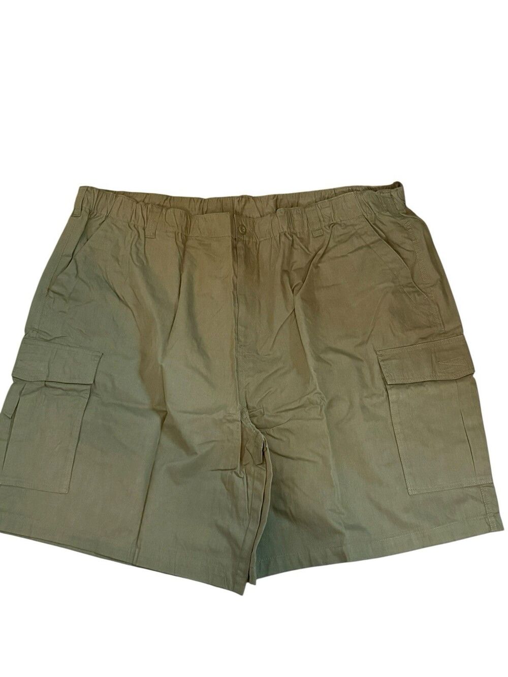 NWT King Size Men's Big & Tall 12" Side Elastic Cargo Shorts Olive Green 5XL